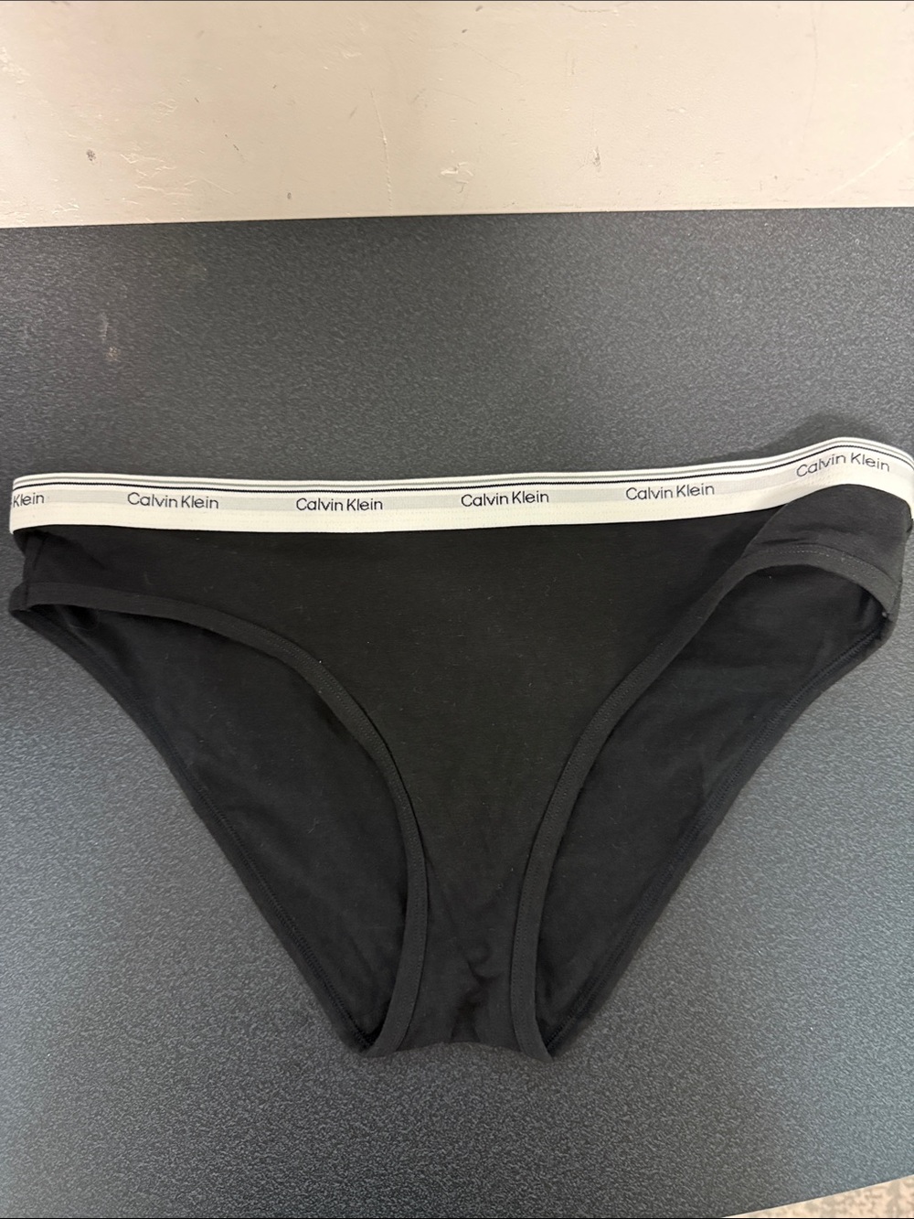 Calvin Klein Black Bikini Brief with White Branded Waistband